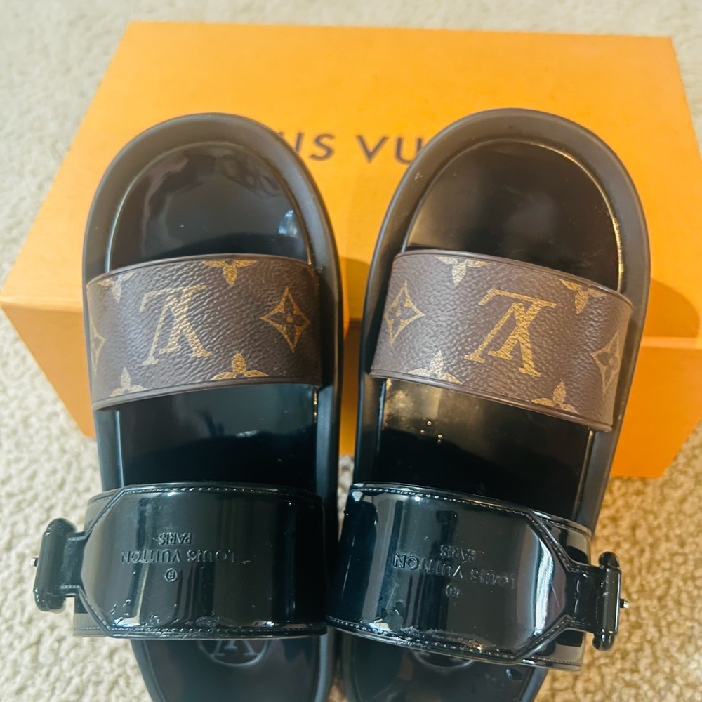 Louis Vuitton Black and Brown Sandals - Picture 5 of 8